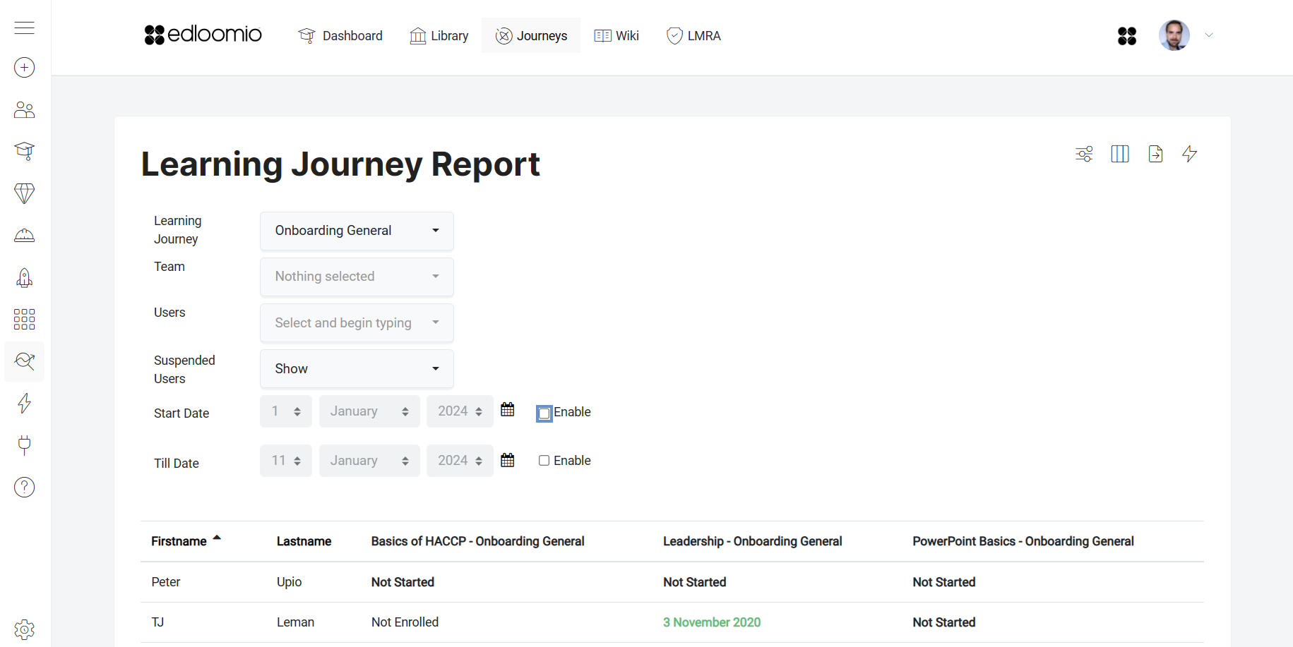 onboarding reporting